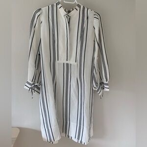 APIECE APART Isola Black White Striped Popover Tunic Shirt Dress